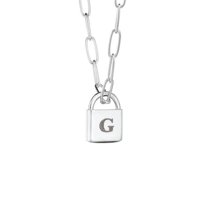 Lock Cremation Necklace in 14K White Gold closebymejewelry Necklaces