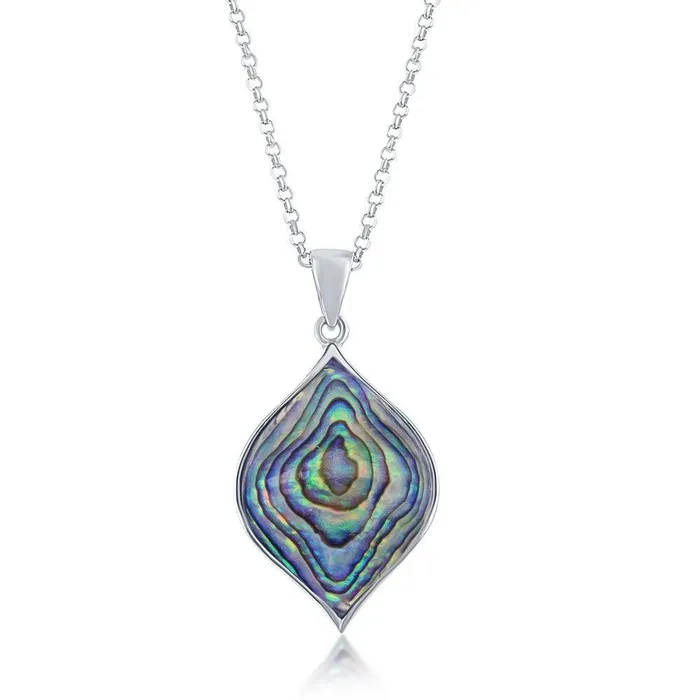 Necklaces Classic Sterling Silver Abalone Marquise Pendant