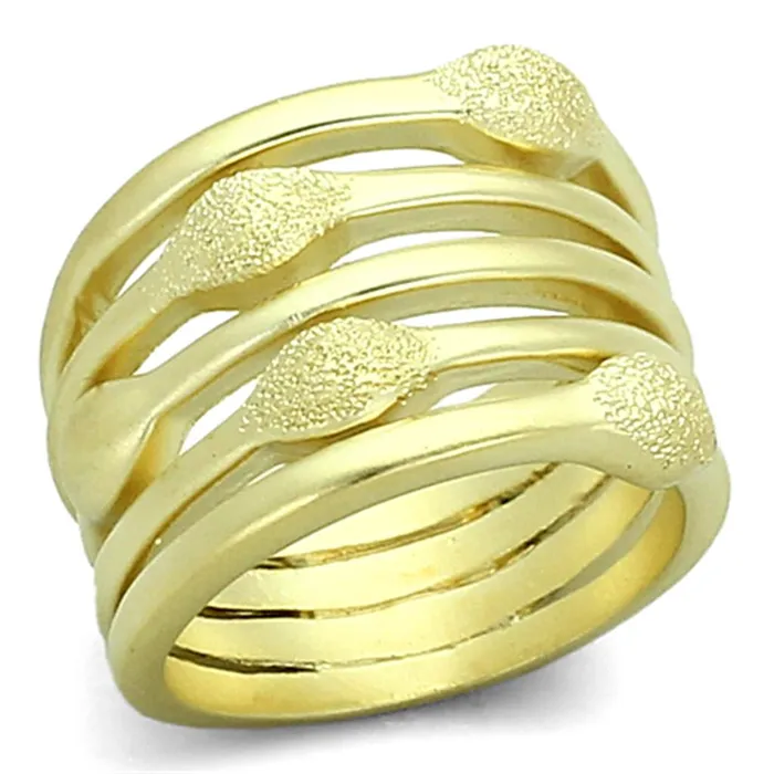 Rings Alamode LOA898 Matte Gold Brass Ring with No Stone
