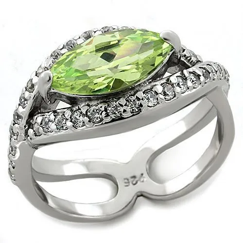 Rings Alamode LOAS1225 Rhodium 925 Sterling Silver Ring with AAA Grade CZ in Apple Green color Rings Alamode LOAS1225 Rhodium 925 Sterling Silver Ring with AAA Grade CZ in Apple Green color