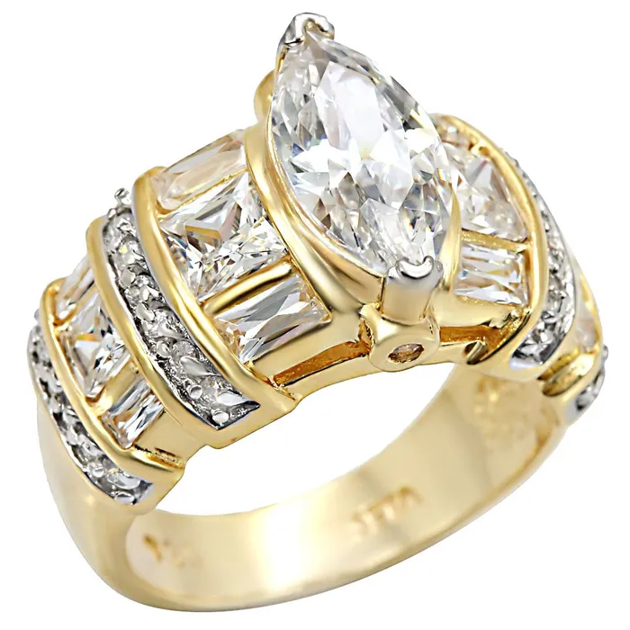 Rings Alamode LOS414 GoldRhodium 925 Sterling Silver Ring with AAA Grade CZ in Clear Rings Alamode LOS414 GoldRhodium 925 Sterling Silver Ring with AAA Grade CZ in Clear