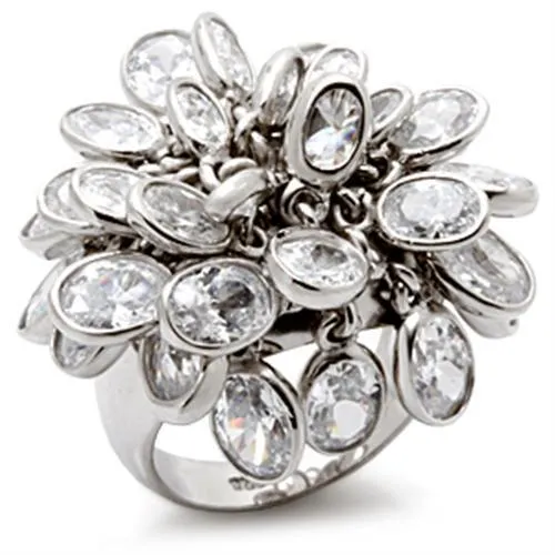 Rings LOS114 Rhodium 925 Sterling Silver Ring with AAA Grade CZ in Clear Alamode Rings LOS114 Rhodium 925 Sterling Silver Ring with AAA Grade CZ in Clear Alamode