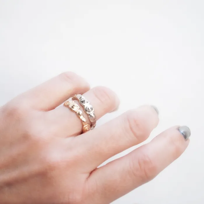 Rings White Gold Urchin Bubbles Band Lauren Wolf Jewelry