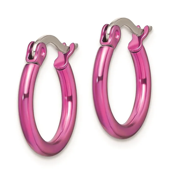 Stainless Steel Pink IP plated 155mm Hoop Earrings Chisel Earrings Stainless Steel Pink IP plated 155mm Hoop Earrings Chisel Earrings