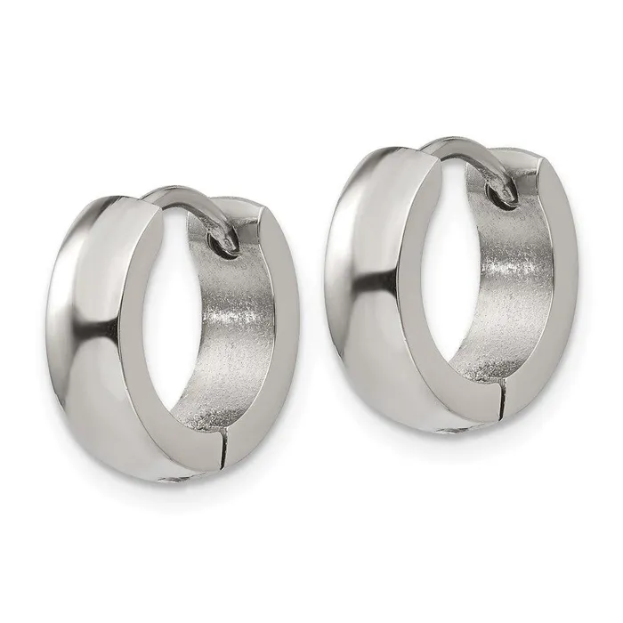 Stainless Steel Polished 40mm Hinged Hoop Earrings Chisel Earrings