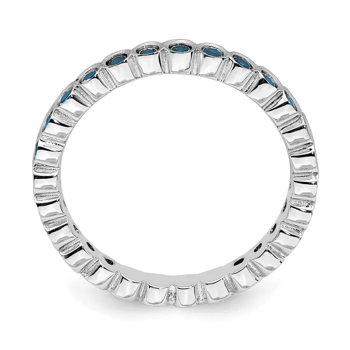 Sterling Silver Stackable Expressions Blue Topaz Ring QSK373 Stackable Expressions Rings Sterling Silver Stackable Expressions Blue Topaz Ring QSK373 Stackable Expressions Rings