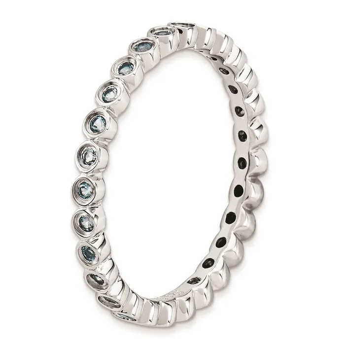 Sterling Silver Stackable Expressions Blue Topaz Ring QSK373 Stackable Expressions Rings Sterling Silver Stackable Expressions Blue Topaz Ring QSK373 Stackable Expressions Rings