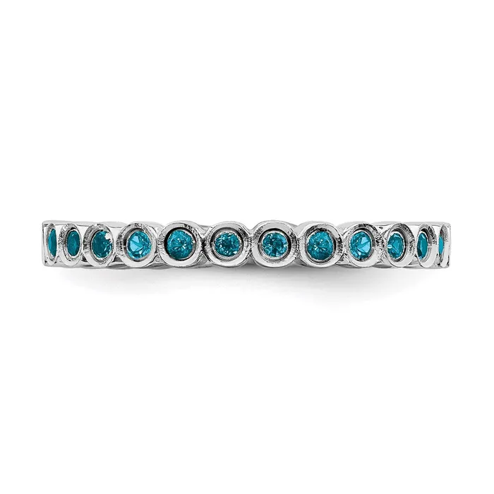 Sterling Silver Stackable Expressions Blue Topaz Ring QSK373 Stackable Expressions Rings Sterling Silver Stackable Expressions Blue Topaz Ring QSK373 Stackable Expressions Rings
