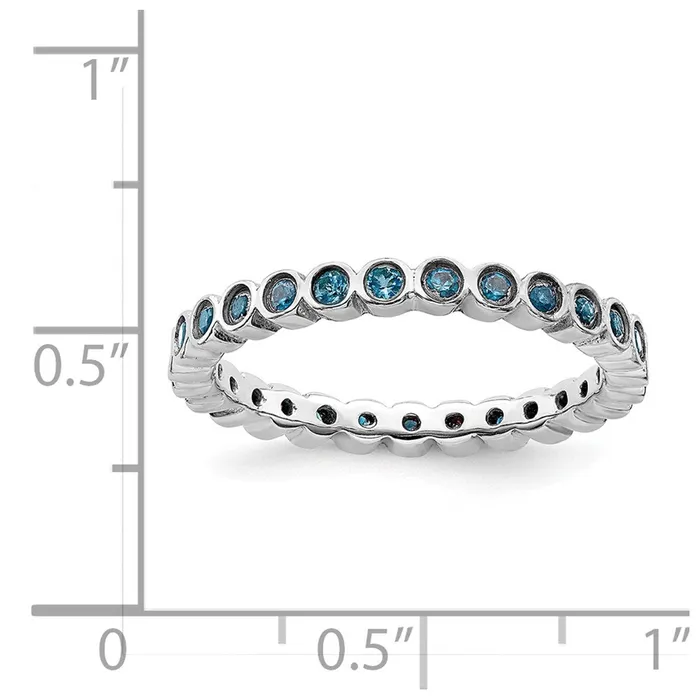 Sterling Silver Stackable Expressions Blue Topaz Ring QSK373 Stackable Expressions Rings Sterling Silver Stackable Expressions Blue Topaz Ring QSK373 Stackable Expressions Rings