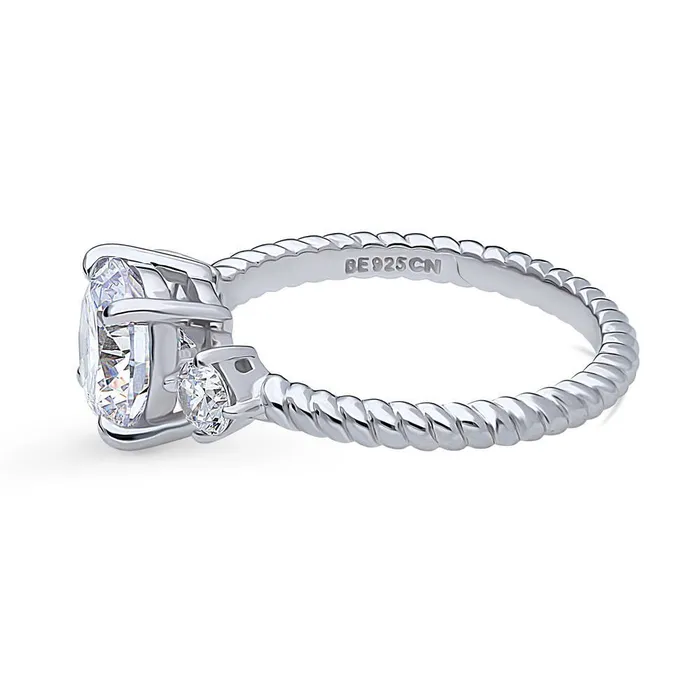 3Stone Woven 2ct CZ Ring in Sterling Silver BERRICLE Rings