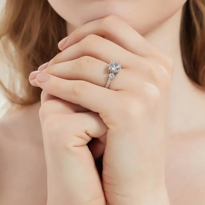 3Stone Woven 2ct CZ Ring in Sterling Silver BERRICLE Rings