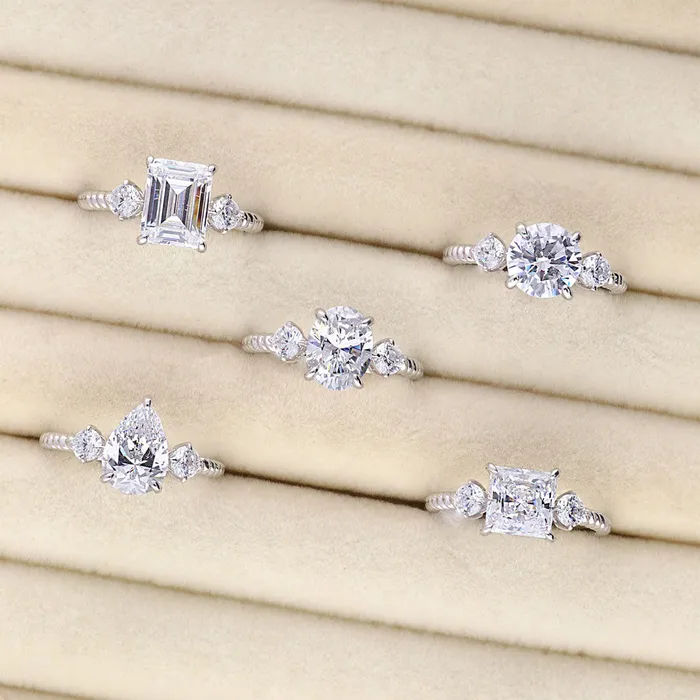 3Stone Woven 2ct CZ Ring in Sterling Silver BERRICLE Rings