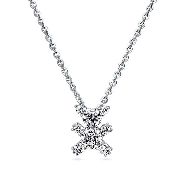 Bear CZ Pendant Necklace in Sterling Silver BERRICLE Necklaces