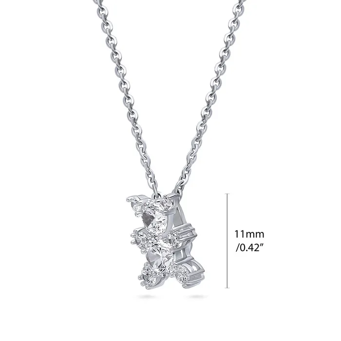 Bear CZ Pendant Necklace in Sterling Silver BERRICLE Necklaces