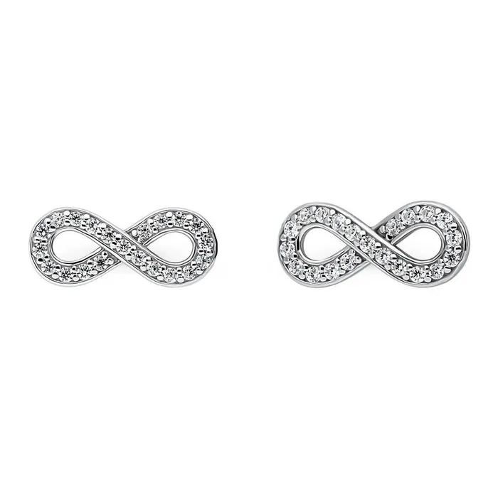 BERRICLE Necklaces Infinity CZ Necklace and Earrings in Sterling Silver