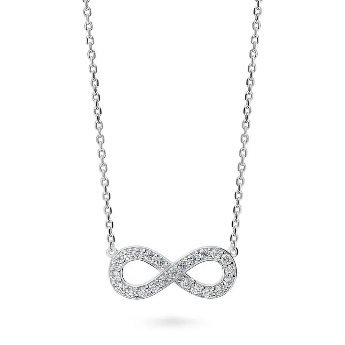 BERRICLE Necklaces Infinity CZ Necklace and Earrings in Sterling Silver