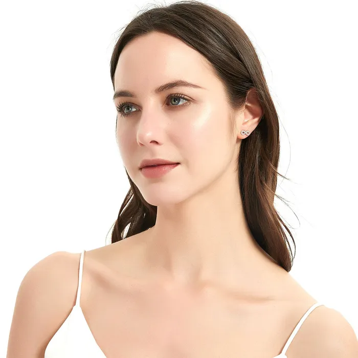 BERRICLE Necklaces Infinity CZ Necklace and Earrings in Sterling Silver
