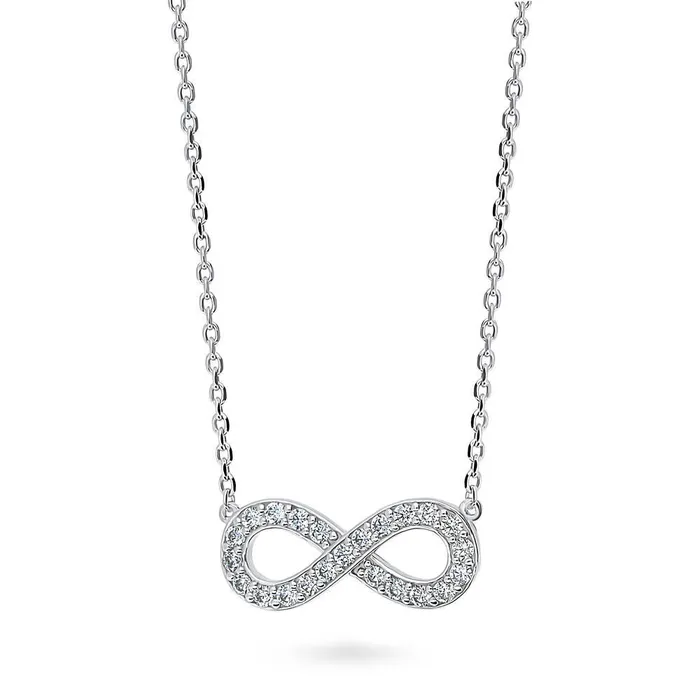 BERRICLE Necklaces Infinity CZ Necklace and Earrings in Sterling Silver