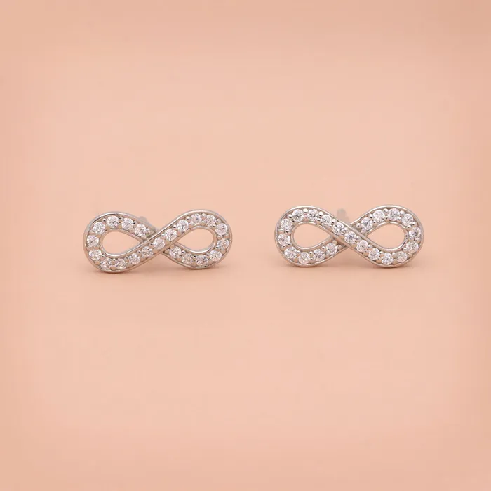 BERRICLE Necklaces Infinity CZ Necklace and Earrings in Sterling Silver