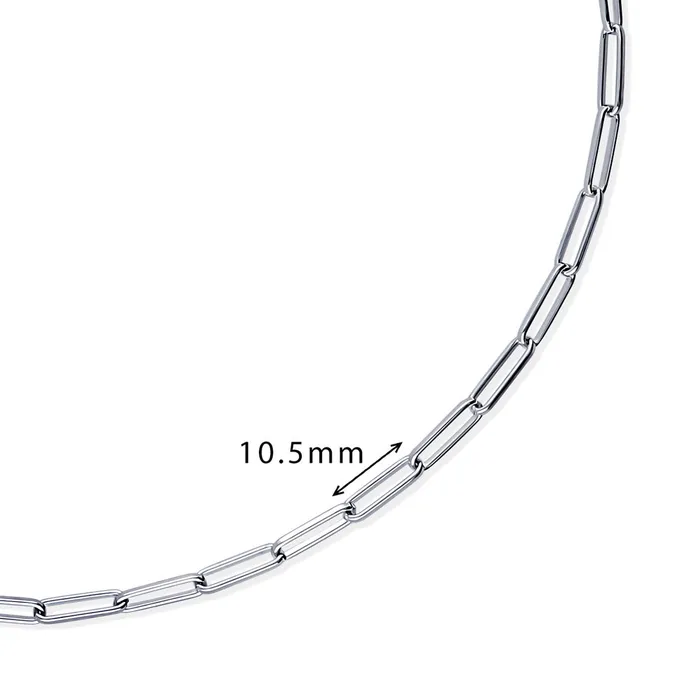 BERRICLE Necklaces Paperclip CZ by Yard Chain Necklace in Sterling Silver 2 Piece