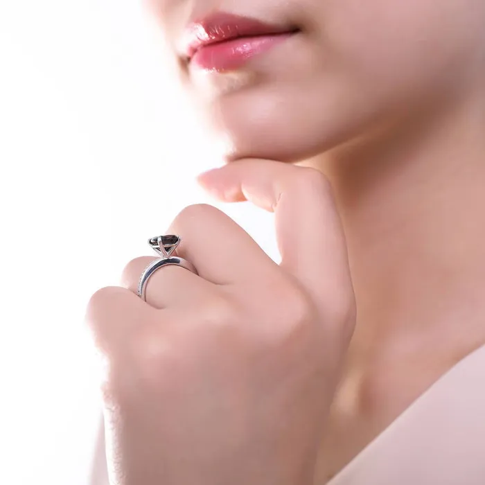 Bubble Solitaire Black CZ Stackable Ring Set in Sterling Silver BERRICLE Rings