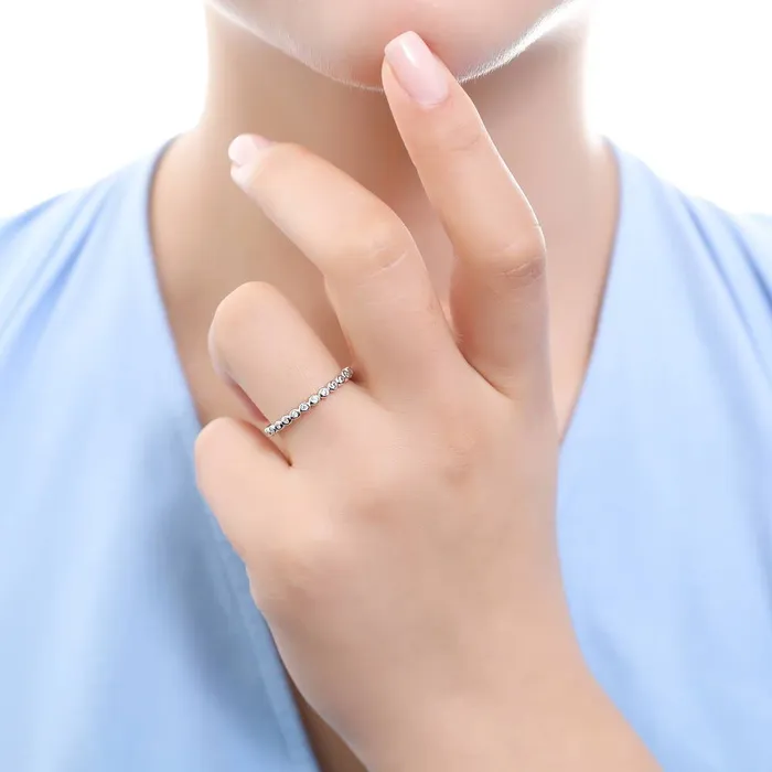 Bubble Solitaire Black CZ Stackable Ring Set in Sterling Silver BERRICLE Rings