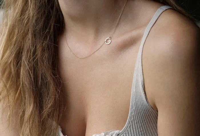 Capucinne Necklaces Solid Gold Small Initial Letter Necklace