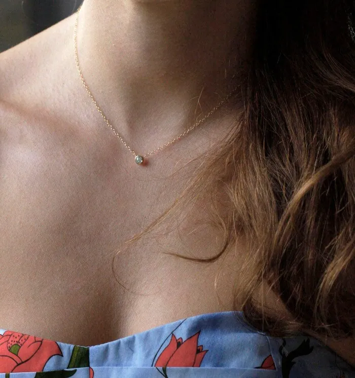 Capucinne Solitaire Diamond Necklace Necklaces