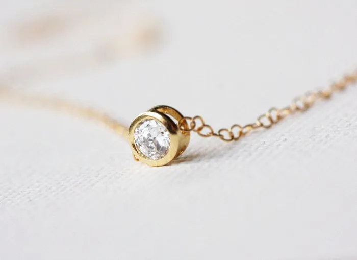 Capucinne Solitaire Diamond Necklace Necklaces