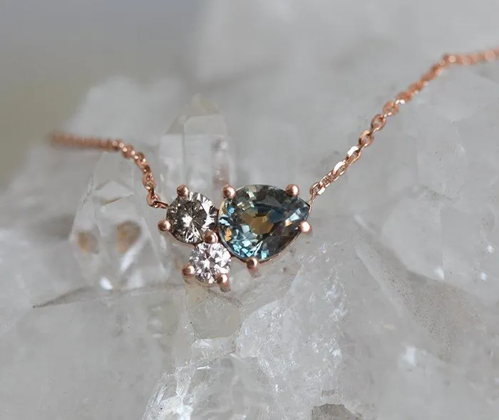 Cluster Necklace Diamond Necklace Capucinne Necklaces