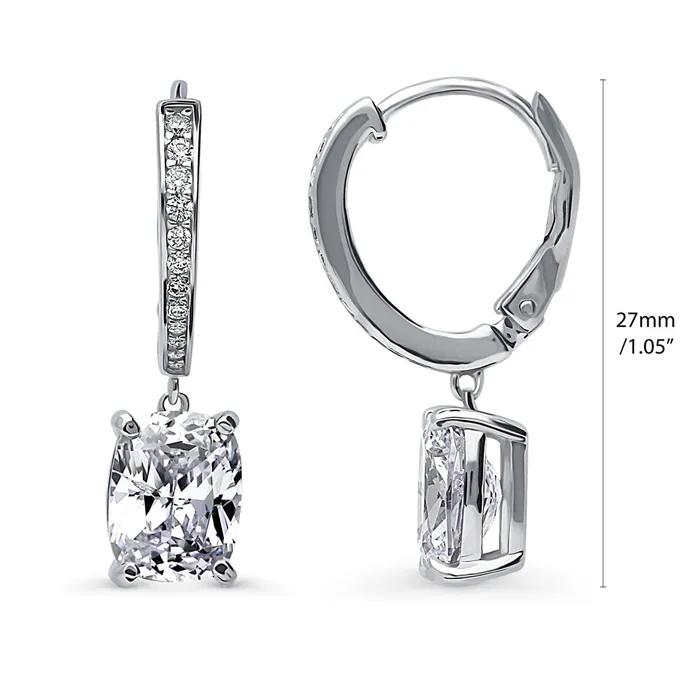 CZ Leverback Earrings in Sterling Silver BERRICLE Earrings