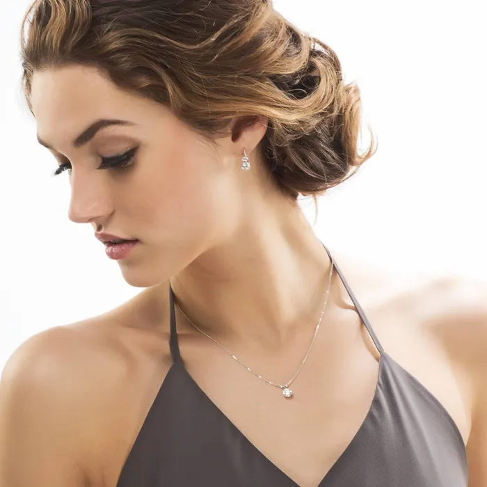CZ Leverback Earrings in Sterling Silver BERRICLE Earrings