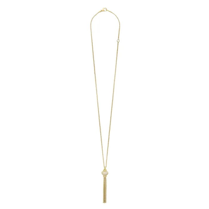 Lagos Necklaces Caviar Gold Caviar Tassel Diamond Pendant Necklace