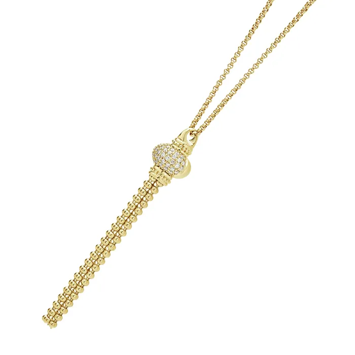 Lagos Necklaces Caviar Gold Caviar Tassel Diamond Pendant Necklace