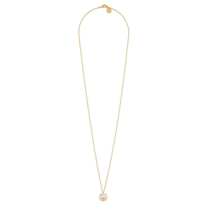 Les Nereides Necklaces Les Nereides Long Necklace With Round Crystal Stone