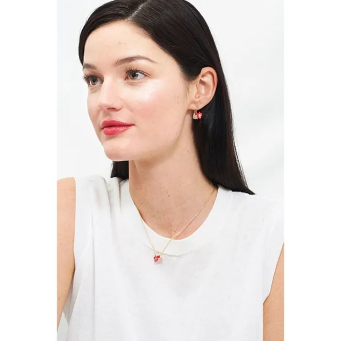 Les Nereides Necklaces Les Nereides Poppy And Heart On Carved Crystal Long Necklace