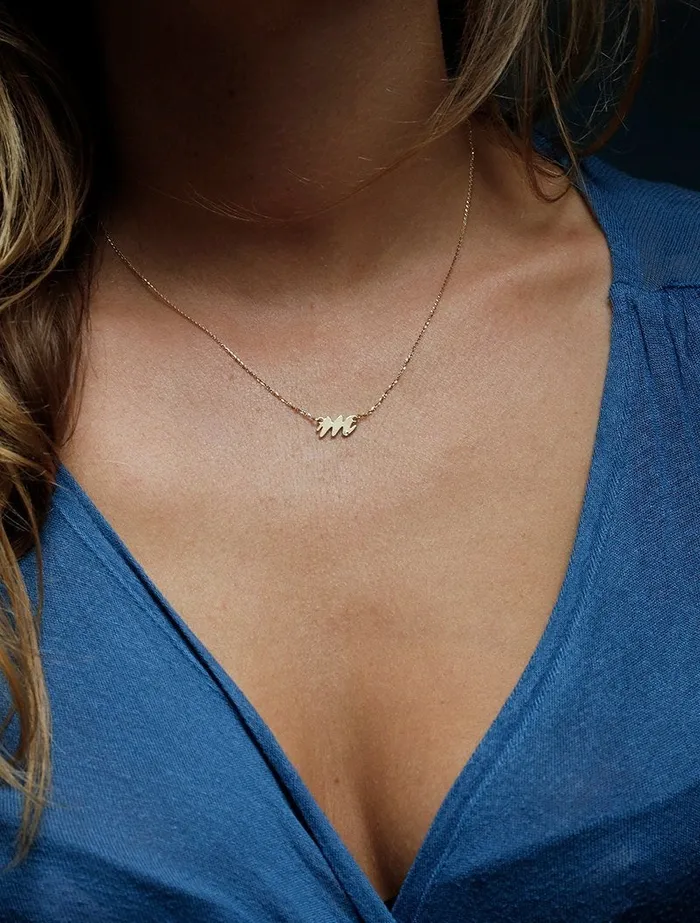 Mother Initial Necklace Gold Initial Necklaces capucinne Necklaces