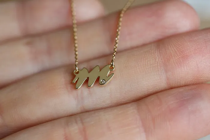 Mother Initial Necklace Gold Initial Necklaces capucinne Necklaces