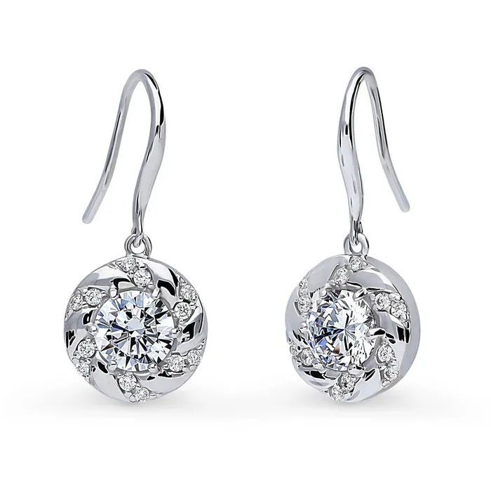 Necklaces BERRICLE Wreath Woven CZ Necklace and Earrings in Sterling Silver