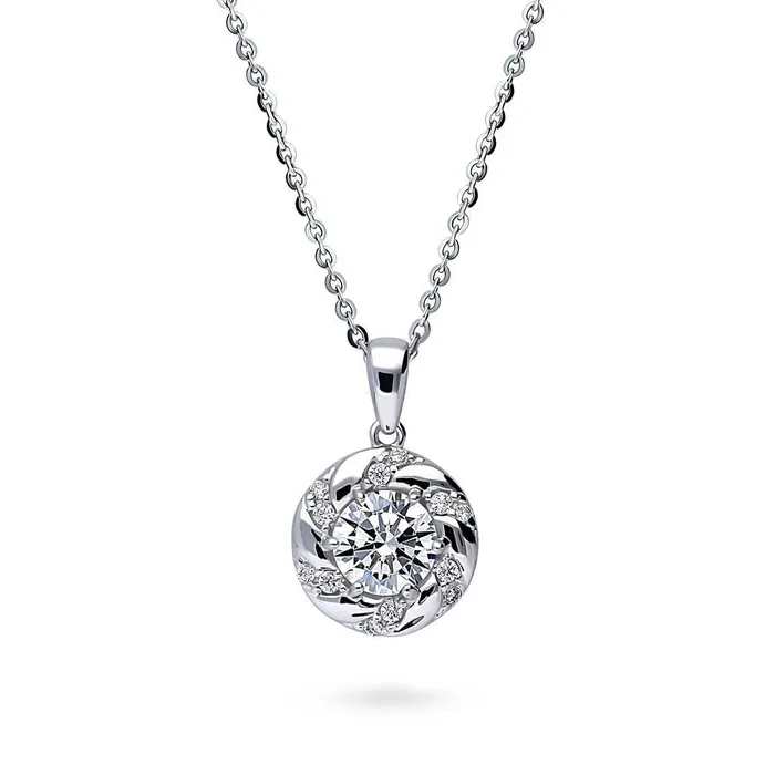 Necklaces BERRICLE Wreath Woven CZ Necklace and Earrings in Sterling Silver