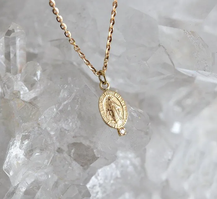 Necklaces dreamofopal Miraculous Medal Diamond Necklace
