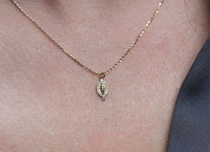 Necklaces dreamofopal Miraculous Medal Diamond Necklace