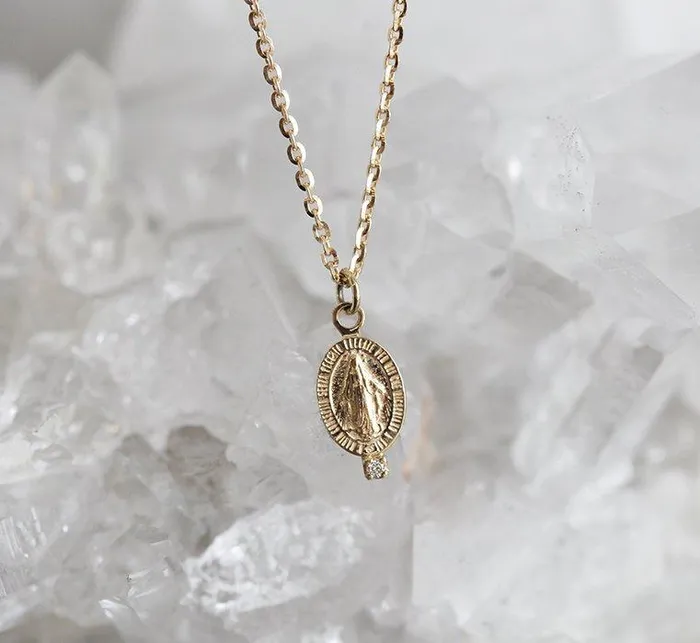 Necklaces dreamofopal Miraculous Medal Diamond Necklace