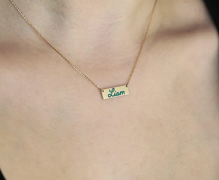 Personalized Bar Necklace Name Bar Necklace capucinne Necklaces
