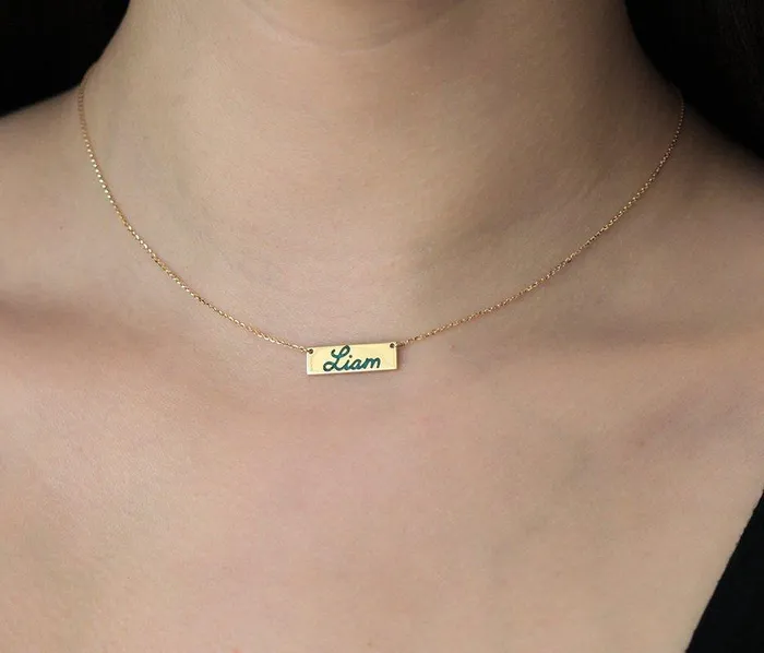 Personalized Bar Necklace Name Bar Necklace capucinne Necklaces