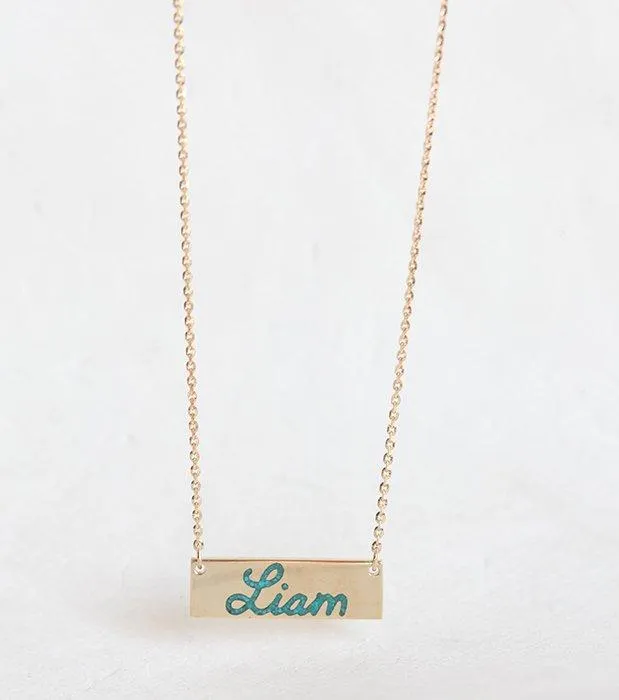 Personalized Bar Necklace Name Bar Necklace capucinne Necklaces