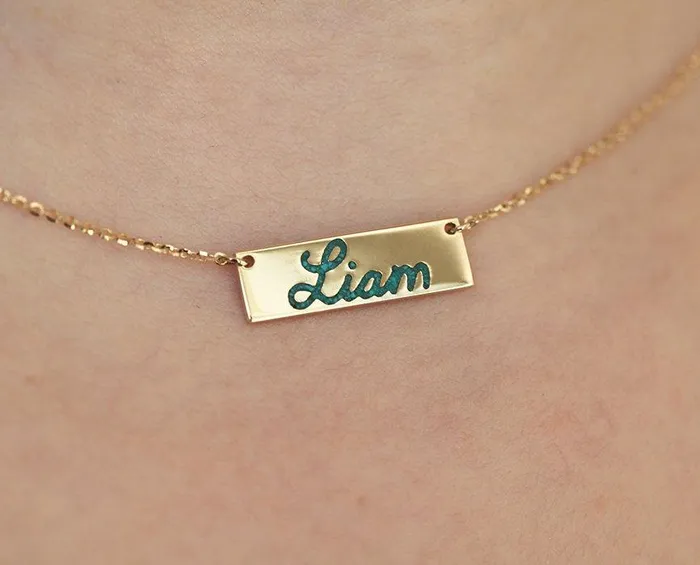 Personalized Bar Necklace Name Bar Necklace capucinne Necklaces