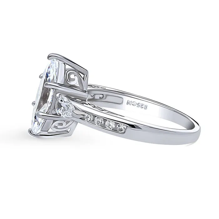 Rings BERRICLE 3Stone 16ct Marquise CZ Ring in Sterling Silver