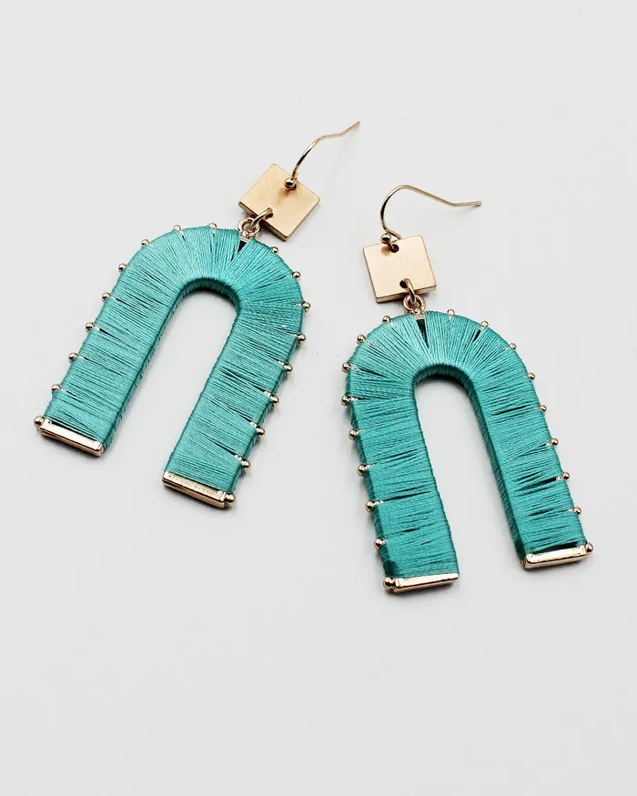 Thread Wrapped Arch Drop Earrings 052422 Earrings Thread Wrapped Arch Drop Earrings 052422 Earrings