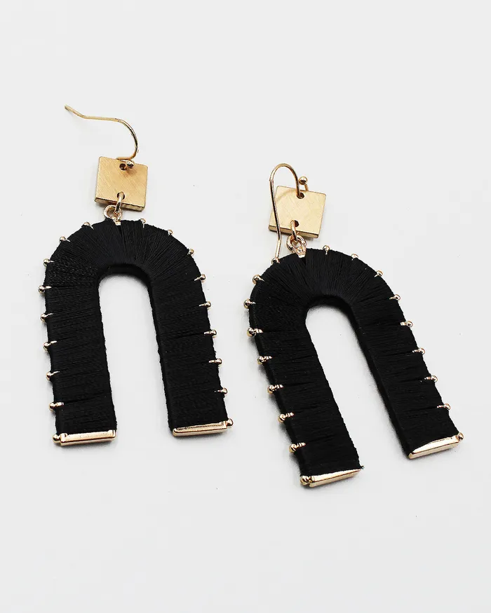 Thread Wrapped Arch Drop Earrings 052422 Earrings Thread Wrapped Arch Drop Earrings 052422 Earrings